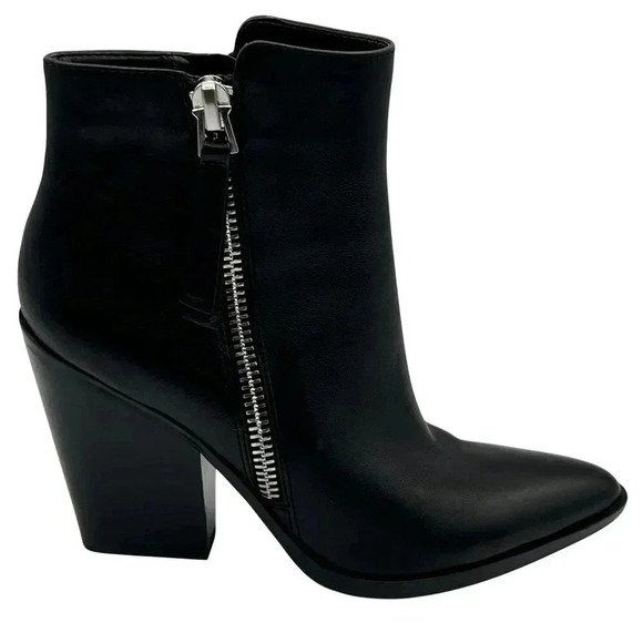 Naturalizer Rooney Womens 7M Booties Black Soft Leather Ankle Zipper Boots - Picture 5 of 15